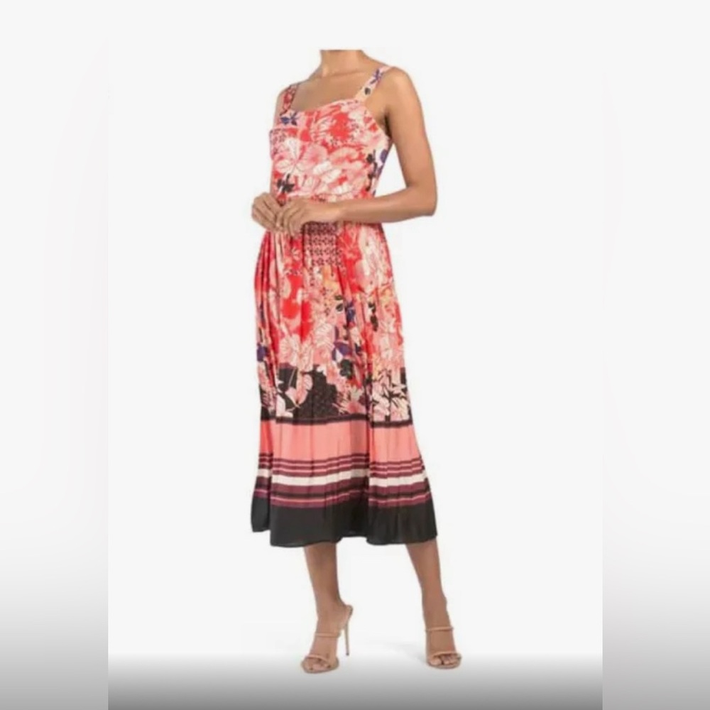 Dalia Macphee Printed Pleated Dress